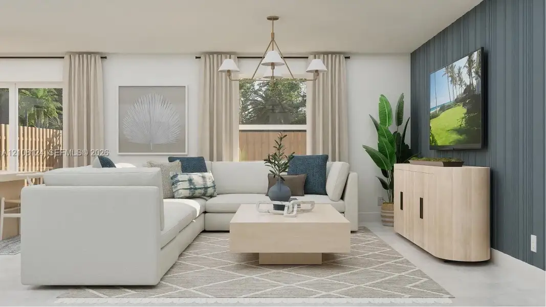 Furnished interior view inside a new home in , Miami (Image 9).