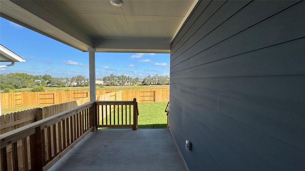 Exterior details and patio area of a home in Cannon Ranch 45s, Dripping Springs (Image 3). Exterior details and patio area of a home in Cannon Ranch 45s, Dripping Springs (Image 3).