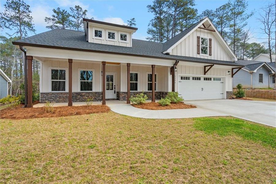 Front exterior of a new home in , Villa Rica, GA, highlighting curb appeal (Image 24).