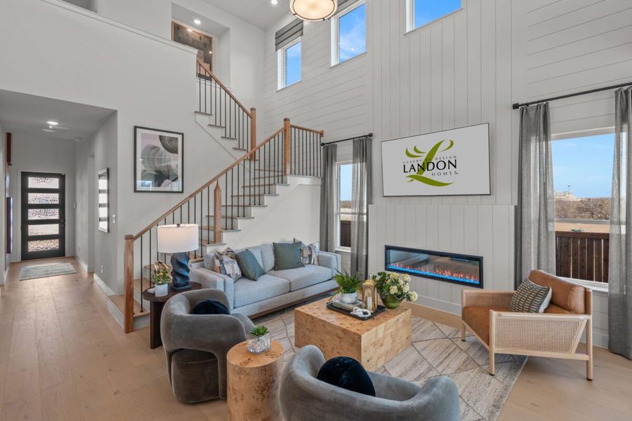 Representative furnished interior of a home built from the Calero by Landon Homes in Fields - East Village, Frisco (Image 7). Representative furnished interior of a home built from the Calero by Landon Homes in Fields - East Village, Frisco (Image 7).