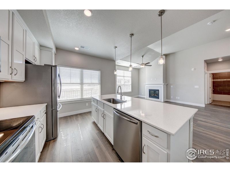 Bright and spacious kitchen. Finishes may vary. Not actual unit.