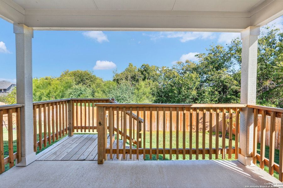 Exterior details and patio area of a home in Winding Brook, San Antonio (Image 18).