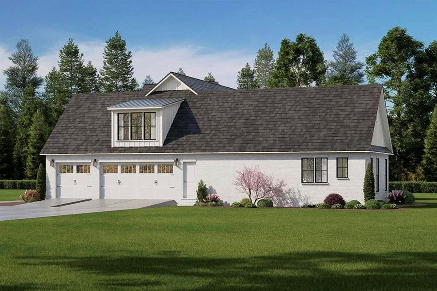 Front exterior of a new home in Oak Water Ranch, Granbury, TX, highlighting curb appeal (Image 2). Front exterior of a new home in Oak Water Ranch, Granbury, TX, highlighting curb appeal (Image 2).