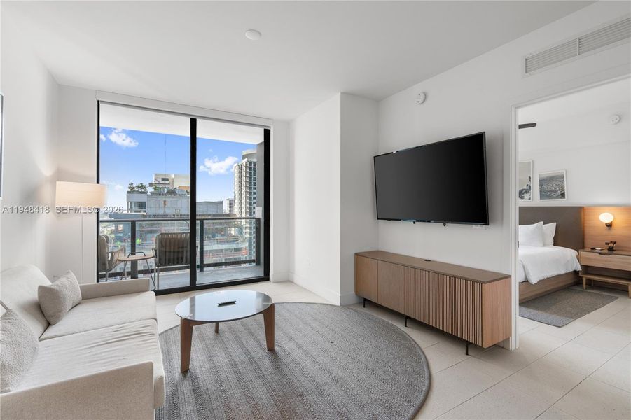 Furnished interior view inside a new home in , Miami (Image 15). Furnished interior view inside a new home in , Miami (Image 15).