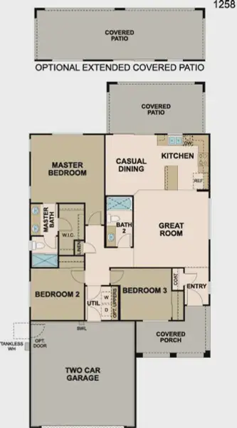 2D floor plan layout of this home in Avanti at Granite Vista, Waddell, AZ (Image 4).