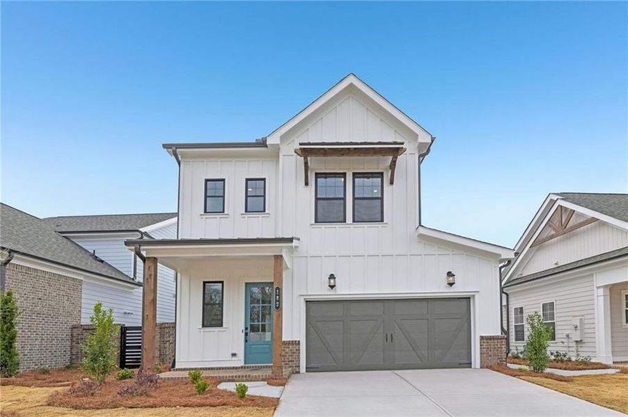 Front exterior of a new home in Aberdeen, Hoschton, GA, highlighting curb appeal (Image 13).