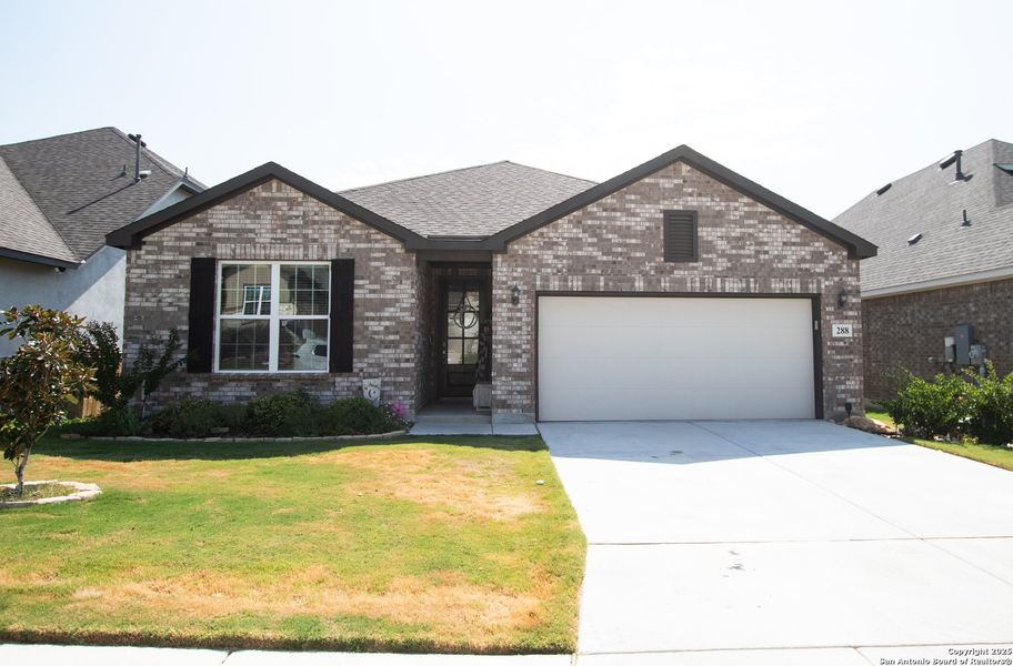 Front exterior of a new home in , Spring Branch, TX, highlighting curb appeal (Image 18). Front exterior of a new home in , Spring Branch, TX, highlighting curb appeal (Image 18).