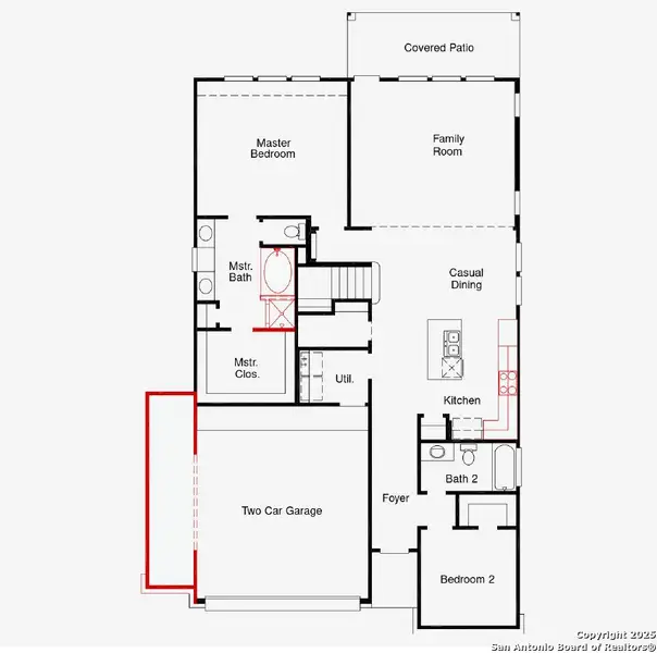 2D floor plan layout of this home in Mayfair, New Braunfels, TX (Image 2).