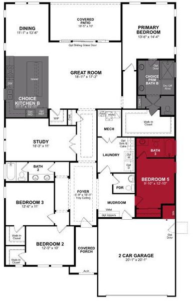 2D floor plan layout of this home in Sanctuary, Phoenix, AZ (Image 3).