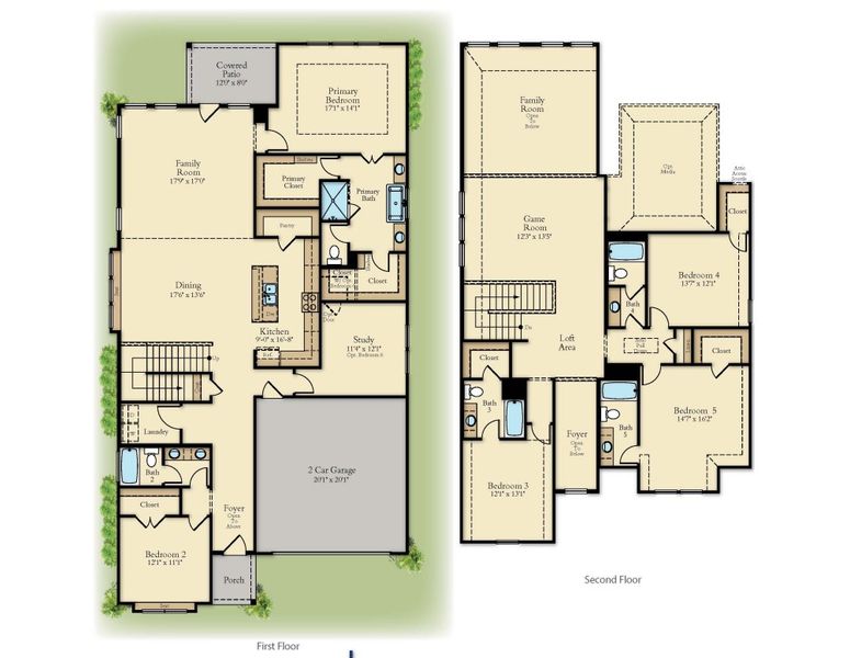 2D floor plan layout of this home in Creekview Meadows, Pilot Point, TX (Image 2).