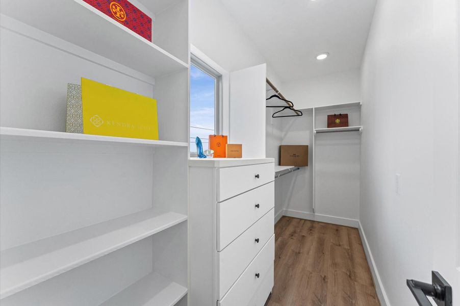 Primary bedroom comes with his and hers closet