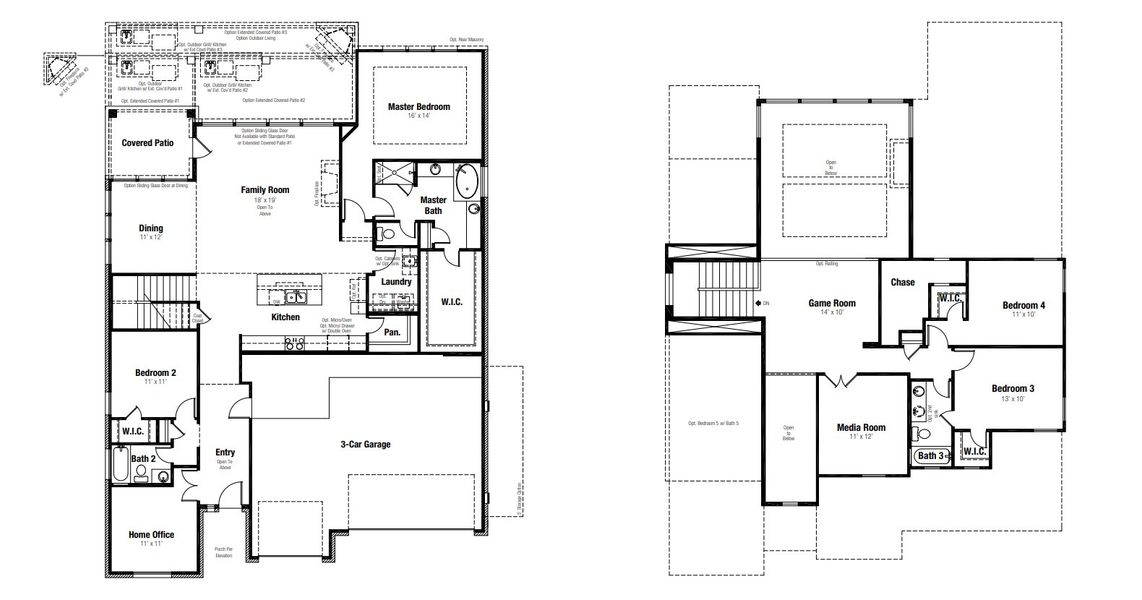 2D floor plan layout for the Irving by Scott Felder Homes in East View Farms, Georgetown, TX (Image 3).