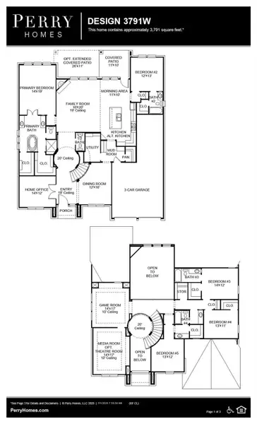 2D floor plan layout of this home in Elyson 65', Katy, TX (Image 2).