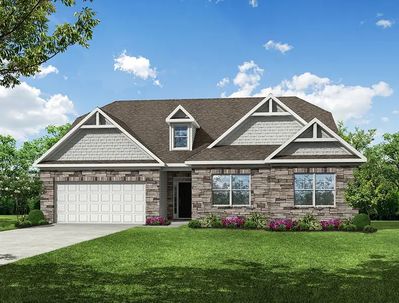 Representative exterior photo of a completed home built from the Alexandria by Eastwood Homes in Arbor West, Dawsonville, GA (Image 5). Representative exterior photo of a completed home built from the Alexandria by Eastwood Homes in Arbor West, Dawsonville, GA (Image 5).