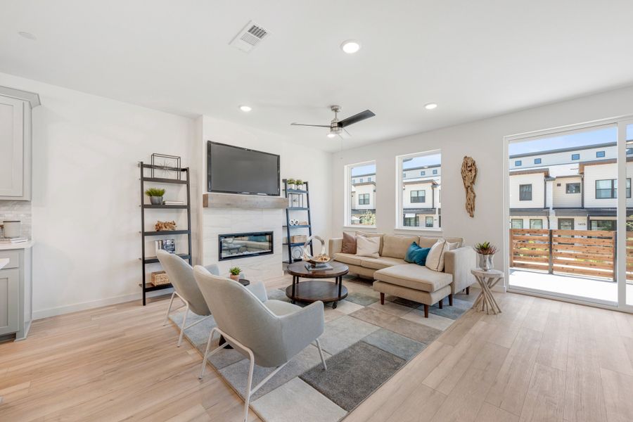 Furnished interior view inside a new home in Willow Grove Townhomes, Melissa (Image 8).