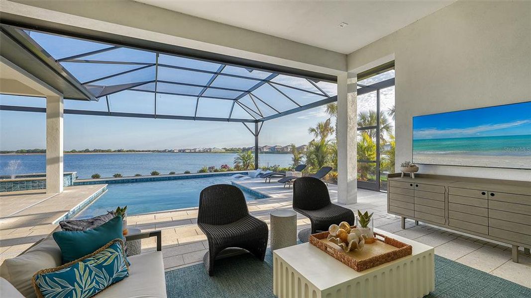 Exterior details and patio area of a home in Wild Blue at Waterside, Sarasota (Image 31).