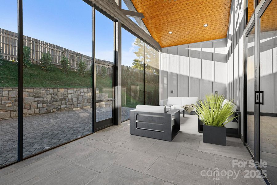 Exterior details and patio area of a home in , Arden (Image 24).