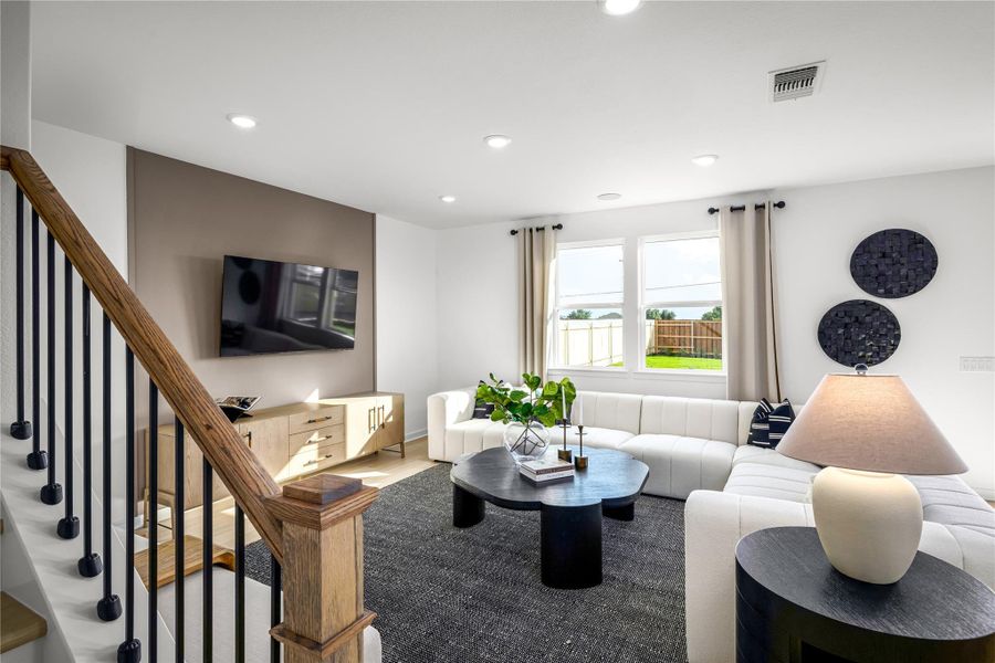Furnished interior view inside a new home in La Cima, San Marcos (Image 2). Furnished interior view inside a new home in La Cima, San Marcos (Image 2).