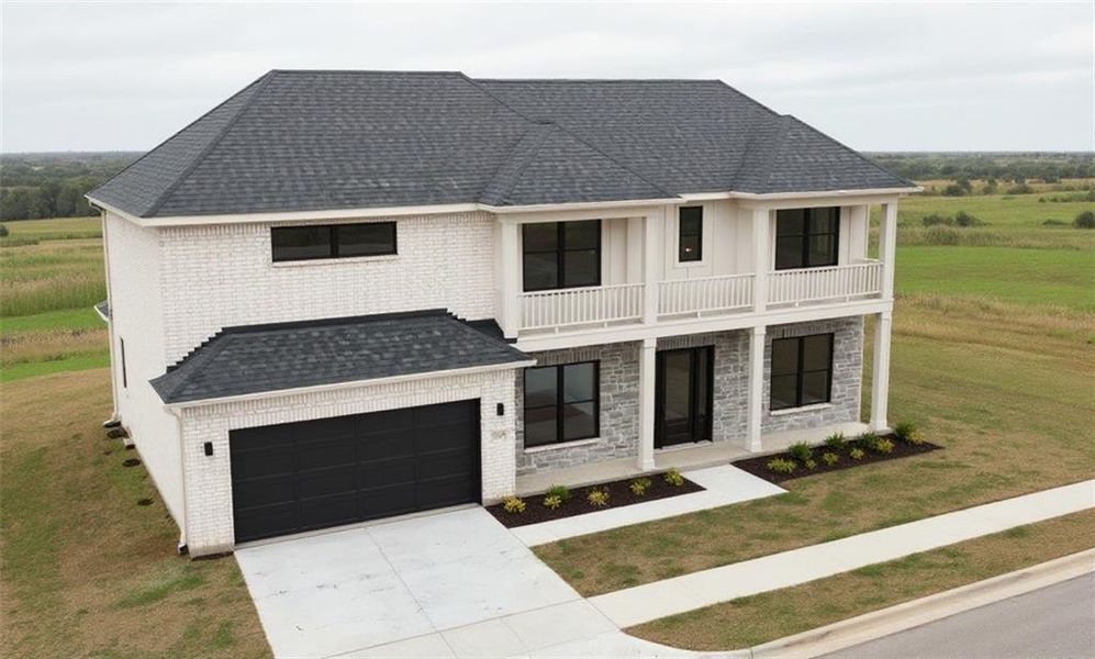 Front exterior of a new home in , Buford, GA, highlighting curb appeal (Image 2). Front exterior of a new home in , Buford, GA, highlighting curb appeal (Image 2).
