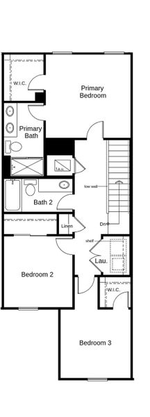 2D floor plan layout of this home in Reserve at Forest Lake Townhomes, Lake Wales, FL (Image 3).