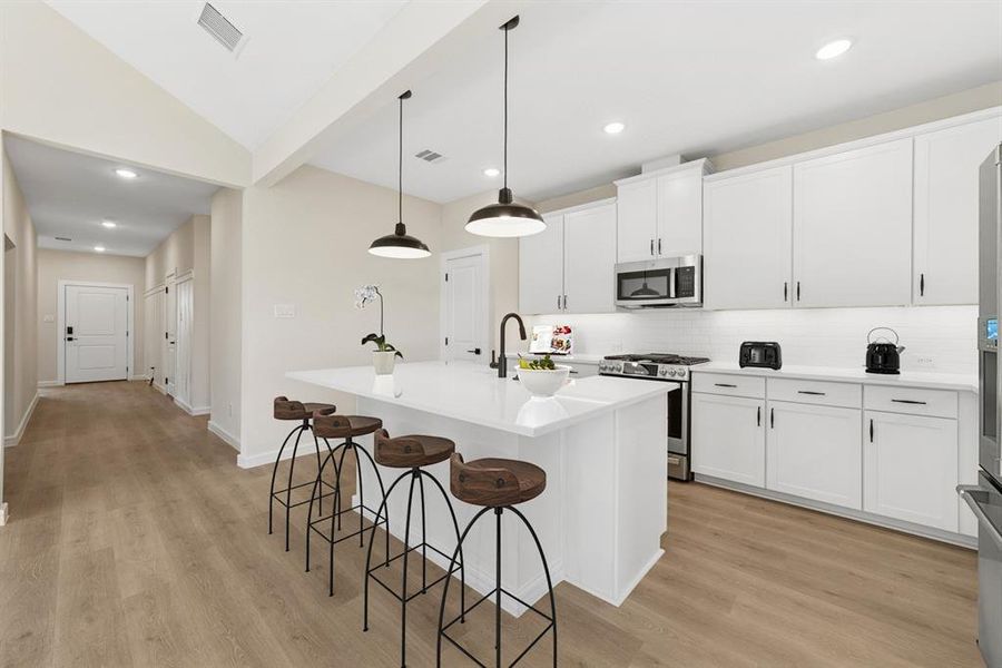 Furnished interior view inside a new home in Aspire at Noble Ridge, Howe (Image 19). Furnished interior view inside a new home in Aspire at Noble Ridge, Howe (Image 19).