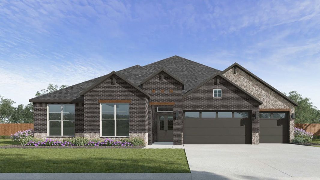 Representative exterior photo of a completed home built from the Portifino by D.R. Horton in Butlers Bend Estates, Pinehurst, TX (Image 27). Representative exterior photo of a completed home built from the Portifino by D.R. Horton in Butlers Bend Estates, Pinehurst, TX (Image 27).
