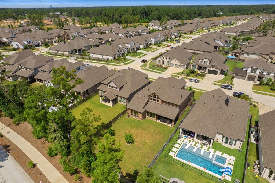 Aerial view of the backyard Aerial view of the backyard