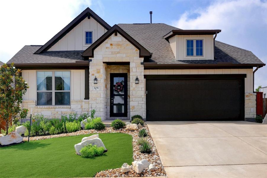 Front exterior of a new home in , San Marcos, TX, highlighting curb appeal (Image 24).