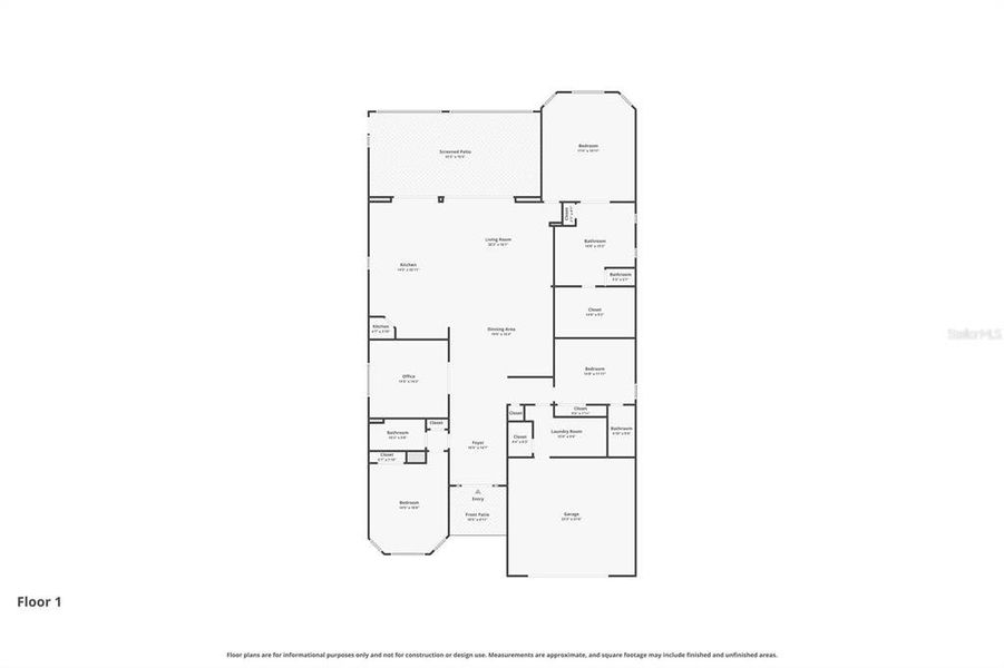 2D floor plan layout of this home in Esplanade at Artisan Lakes, Palmetto, FL (Image 5).