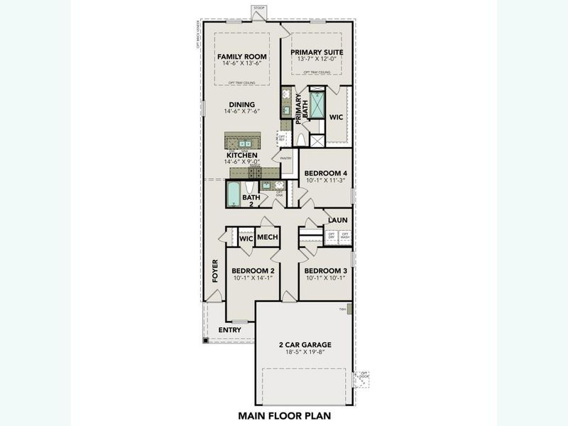 2D floor plan layout of this home in Windmill Estates, Magnolia, TX (Image 5).