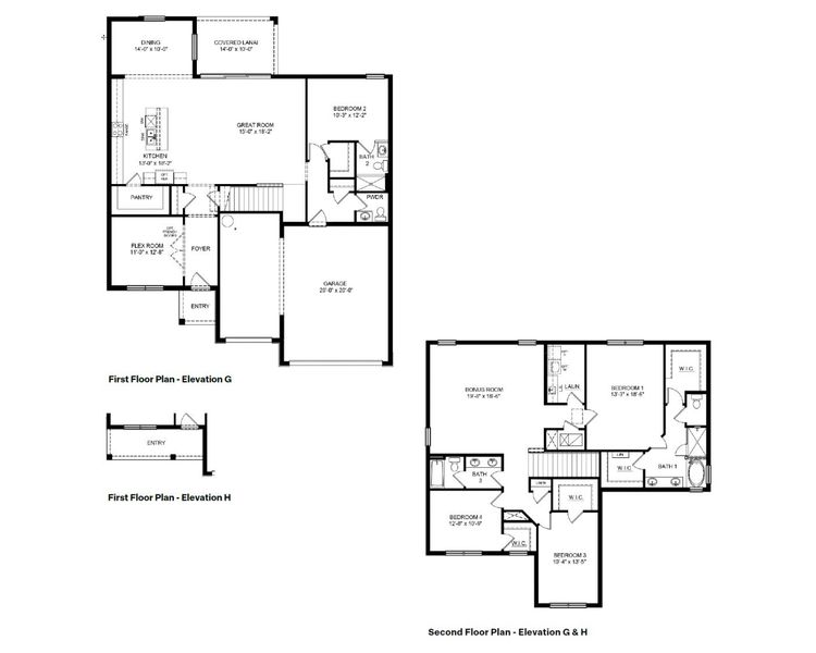 2D floor plan layout for the Jordyn II by D.R. Horton in Rye Crossing, Parrish, FL (Image 4).
