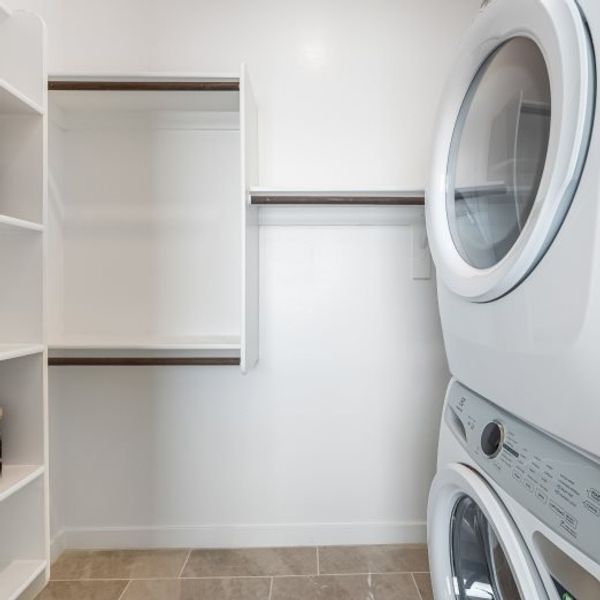 Walk in closet laundry room