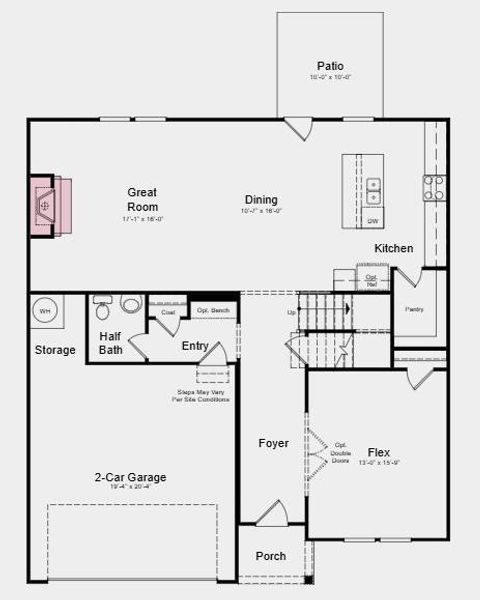 2D floor plan layout of this home in Falls Creek, Flowery Branch, GA (Image 3).