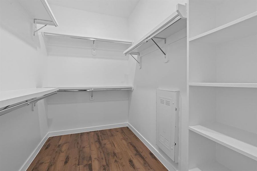 Huge primary closet.