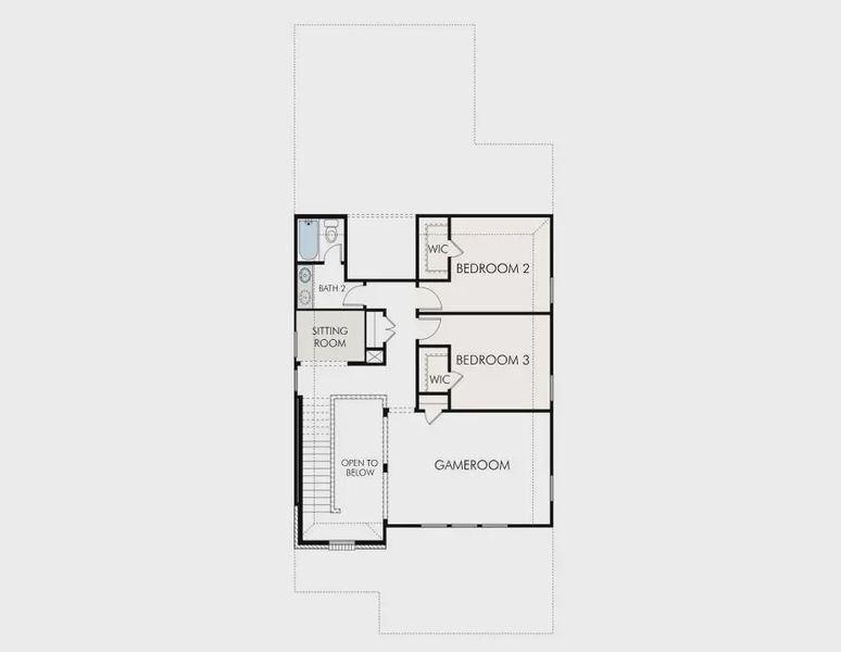 2D floor plan layout for the Lady Bird 3223 by GFO Home in Highland Village, Georgetown, TX (Image 4).