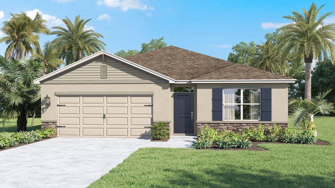 Representative exterior photo of a completed home built from the Cali by D.R. Horton in Wynnstone, Davenport, FL (Image 19).