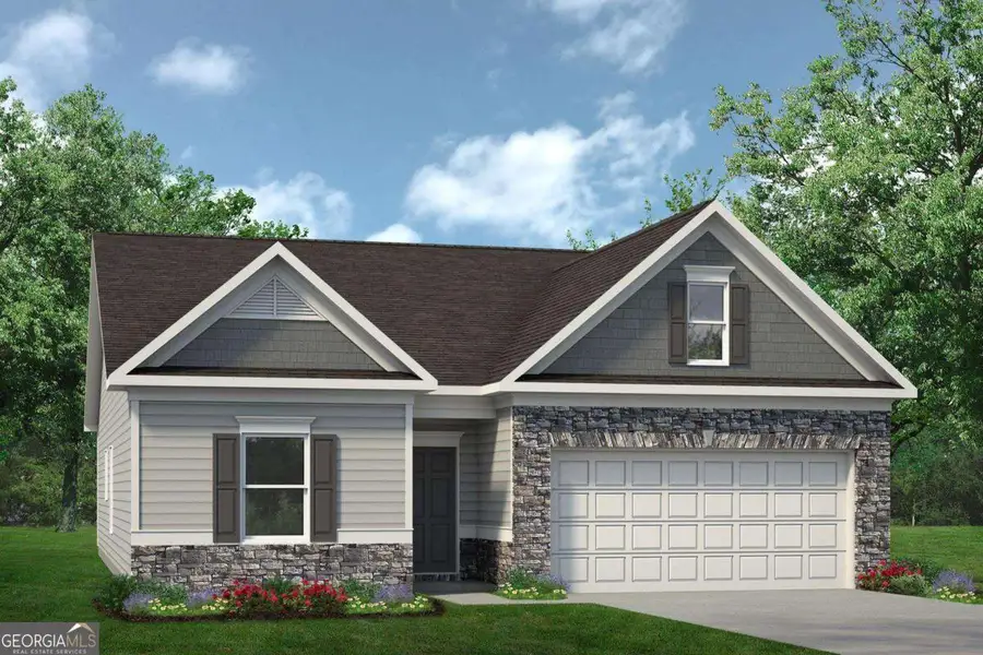 Front exterior of a new home in Avalon, Byron, GA, highlighting curb appeal (Image 1). Front exterior of a new home in Avalon, Byron, GA, highlighting curb appeal (Image 1).