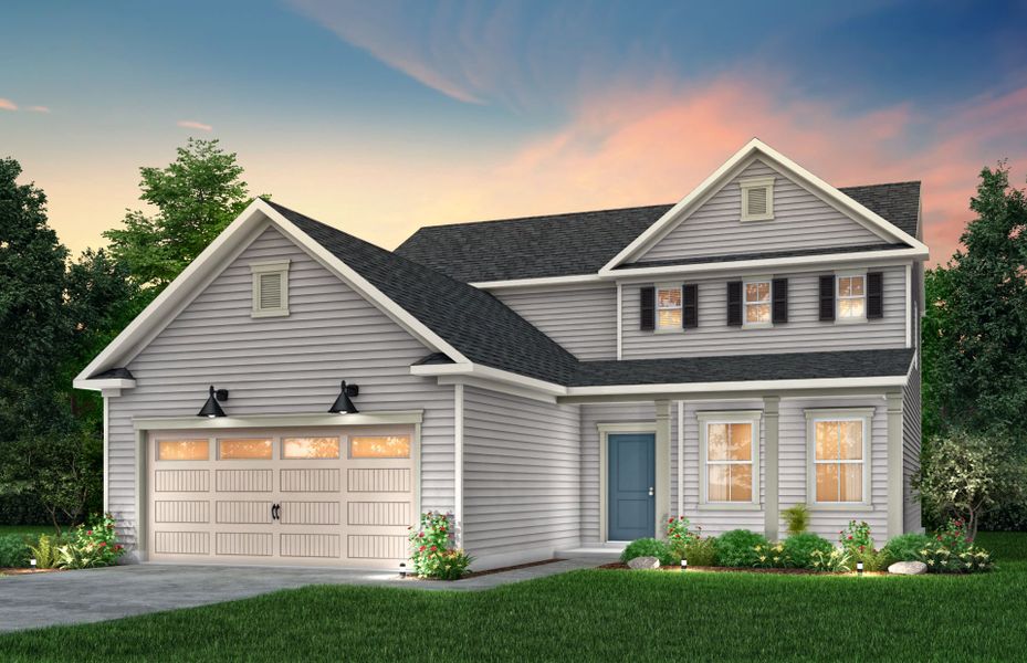 Hartwell Exterior CR101 features siding, covered front sitting porch and 2 car garage