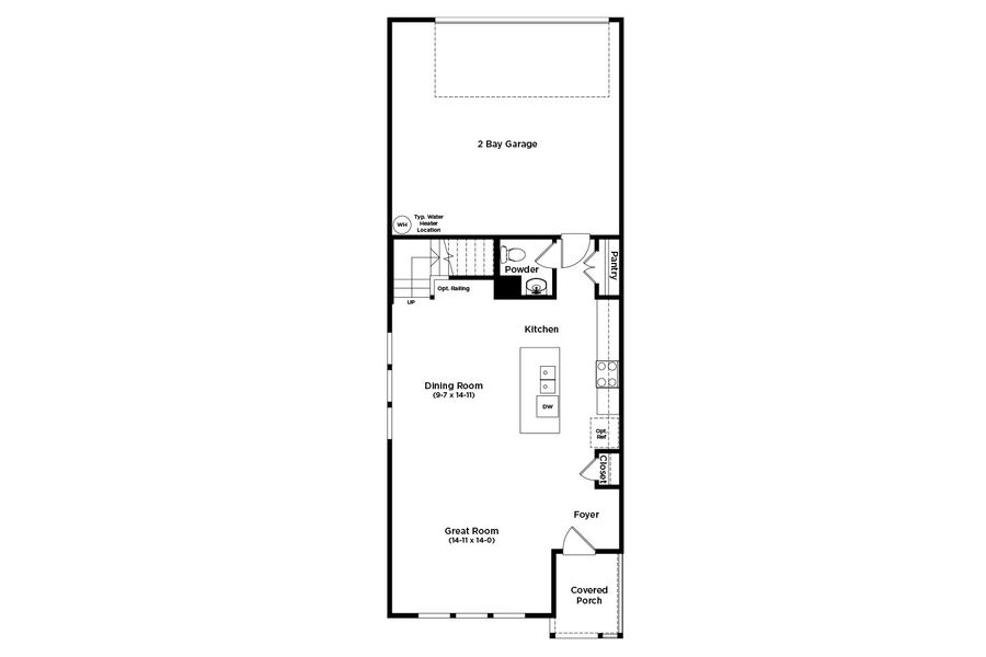 2D floor plan layout for the Guadalupe by DRB Homes in Spring Creek, Taylor, TX (Image 3).