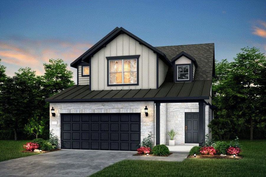 Pulte Homes, Harrison elevation Q, rendering