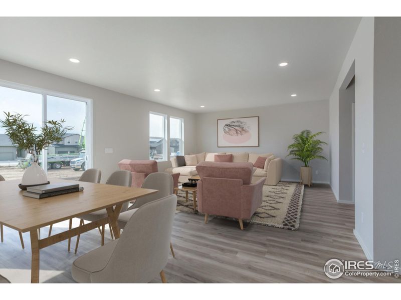 Dining room and living room