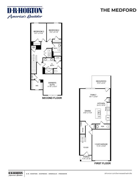 2D floor plan layout of this home in Paddington Place, Baxter, TN (Image 2).