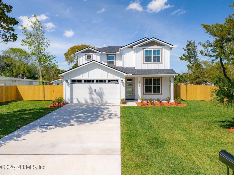 Front exterior of a new home in , Jacksonville Beach, FL, highlighting curb appeal (Image 28). Front exterior of a new home in , Jacksonville Beach, FL, highlighting curb appeal (Image 28).