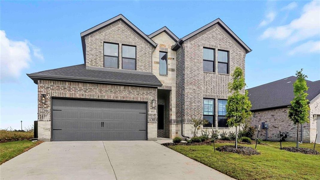 Front exterior of a new home in Clearview Ranch, Royse City, TX, highlighting curb appeal (Image 16). Front exterior of a new home in Clearview Ranch, Royse City, TX, highlighting curb appeal (Image 16).