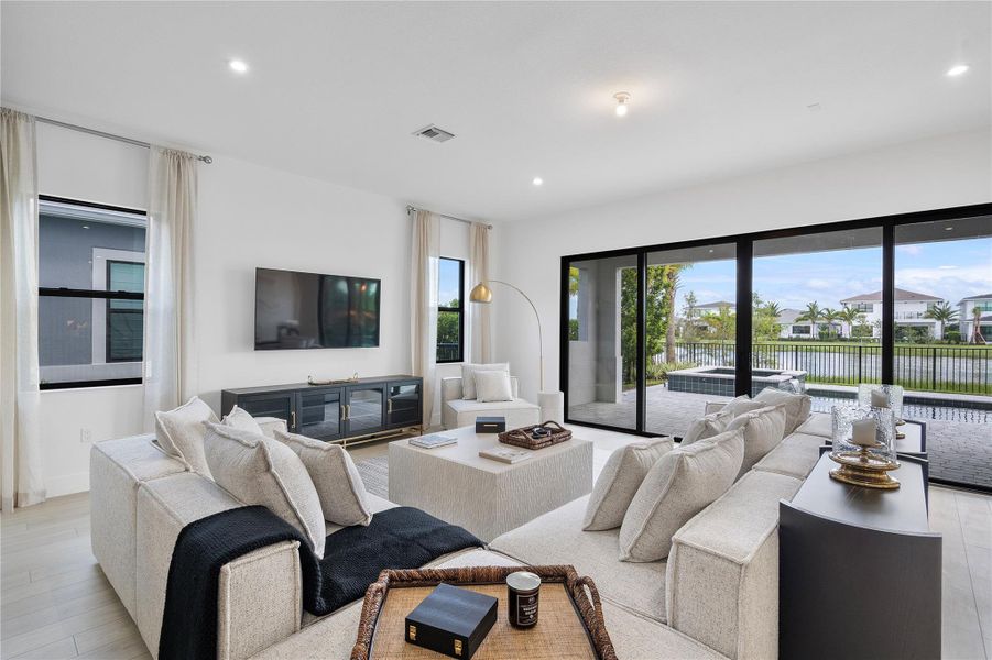 Furnished interior view inside a new home in Solana Bay at Avenir, Palm Beach Gardens (Image 13). Furnished interior view inside a new home in Solana Bay at Avenir, Palm Beach Gardens (Image 13).