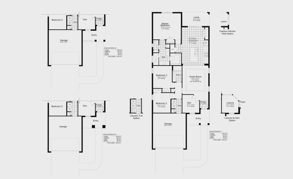 2D floor plan layout for the Imagination 2 by Neal Communities in SkySail, Naples, FL (Image 5).