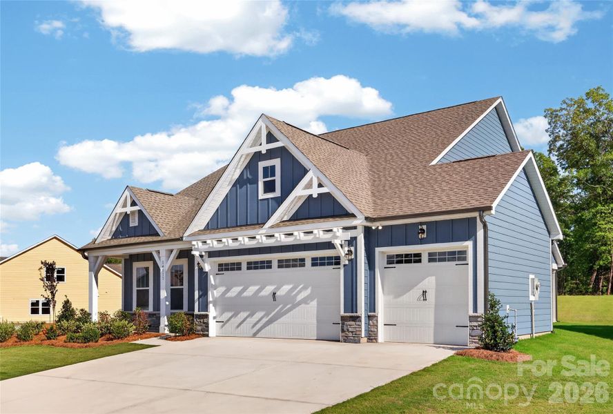 Front exterior of a new home in Edgewater Lakeview On Your Lot, Lancaster, SC, highlighting curb appeal (Image 25).