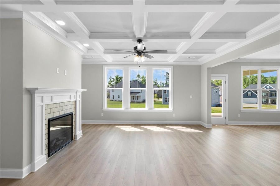 Living Room with Fireplace | 5511 Sweetwater Drive, Cozy Family Space Living Room with Fireplace | 5511 Sweetwater Drive, Cozy Family Space