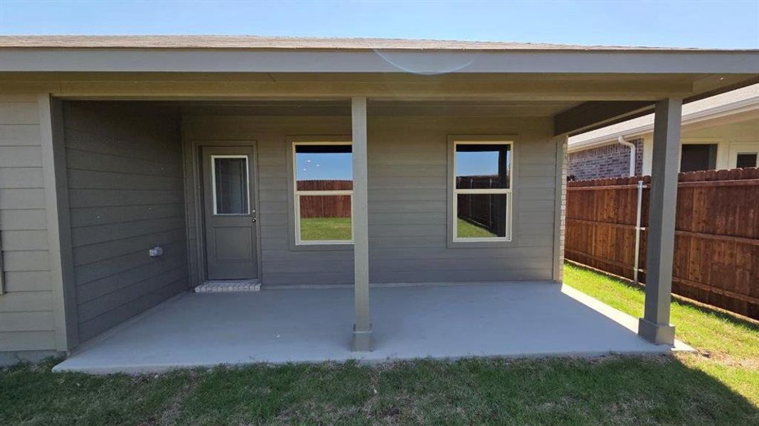 Exterior details and patio area of a home in Rosewood at Beltmill, Fort Worth (Image 2). Exterior details and patio area of a home in Rosewood at Beltmill, Fort Worth (Image 2).