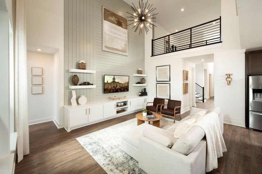 Family Room with soaring ceiling  - Representative Photo